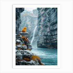 Bear In A Waterfall Art Print