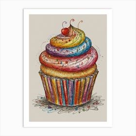 Colorful Cupcake 1 Art Print