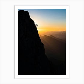 A Duo Of Lovers Embarking On A Scenic Sunset Climb To Crest A Majestic Mountain Peak Tango Between (3) Art Print