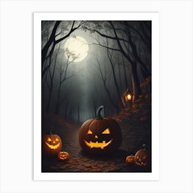 Witch With Pumpkins 8 Art Print