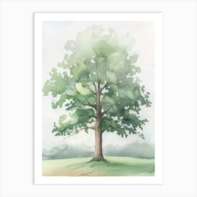 Chestnut Tree Atmospheric Watercolour Painting 5 Art Print