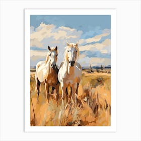 Horses Painting In Montana, Usa 2 Art Print