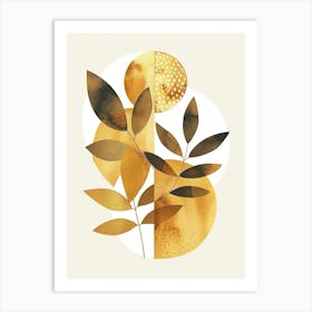 Abstract Gold Leaves Canvas Print 1 Art Print