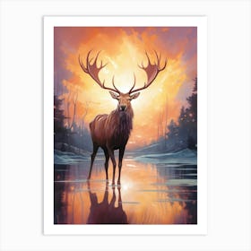 Deer In The Woods 3 Art Print