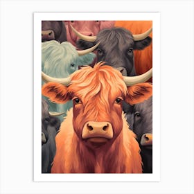 Highland Cow Duplicated Art Print