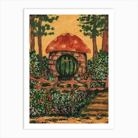 Hobbit Mushroom Home Art Print