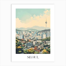 Seoul City Skyline 1 Art Print