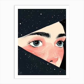 Girl In Space 4 Art Print