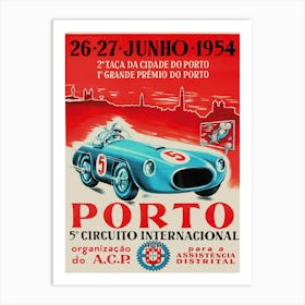 1955 Porto International Circuit motor racing Art Print