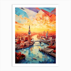 London, United Kingdom, Geometric Illustration 3 Art Print