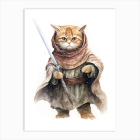 Persian Cat As A Jedi 2 Art Print