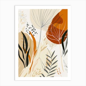 Abstract Painting leaves Art Print