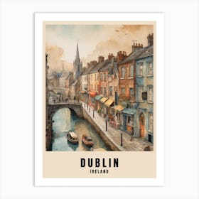 Dublin City Ireland Travel Poster (6) Art Print