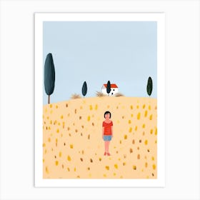 Tuscany, Tiny People And Illustration 3 Art Print