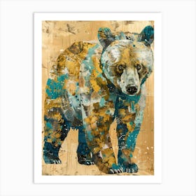 Bear Gold Effect Collage 3 Art Print