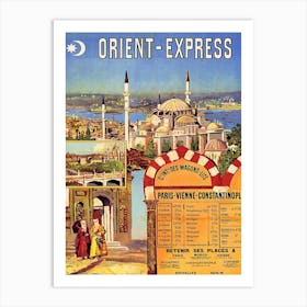 Orient Express, Vintage Travel Poster Art Print