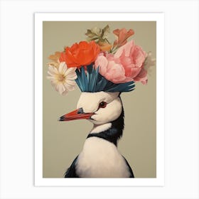 Bird With A Flower Crown Bufflehead 3 Art Print