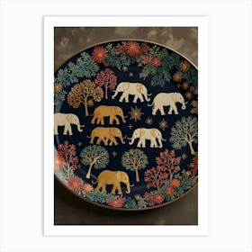 Elephants In The Forest 1 Art Print