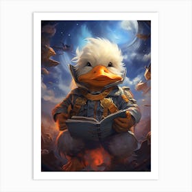 Ducky Reading A Book Art Print