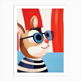 Little Chipmunk 2 Wearing Sunglasses Art Print