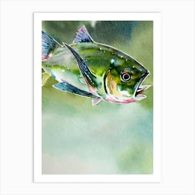 Atlantic Bluefin Tuna II Storybook Watercolour Art Print