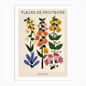 Spring Floral French Poster  Foxglove 1 Art Print