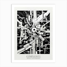 Complexity Abstract Black And White 4 Poster Art Print