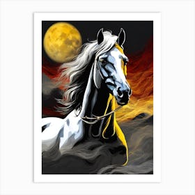 Horse In The Moonlight 14 Art Print