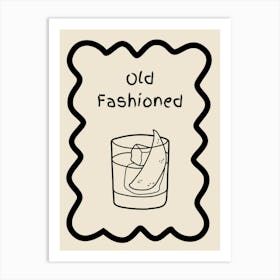 Old Fashioned Doodle Poster B&W Art Print