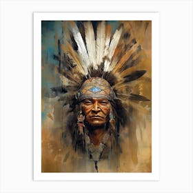 Nomadic Portraits: Brushstrokes of Native Expression Art Print