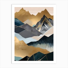 Celestial Peaks III 'Golden Mountains Art Print