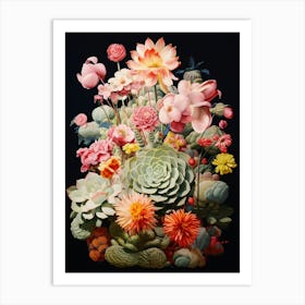 Cactus And Flora 1 Art Print