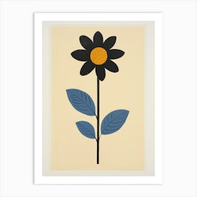 Black Daisy Art Print