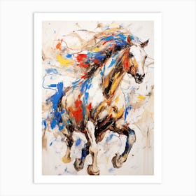 A Horse Painting In The Style Of Abstract Expressionist Techniques 2 Art Print