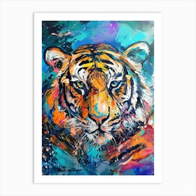 Colourful Tiger Abstract Art Print Art Print