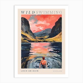 Wild Swimming At Loch An Duin Scotland 3 Poster Art Print