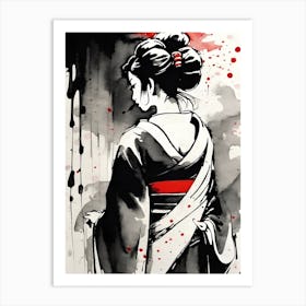 Japanese Geisha Girl Art Print