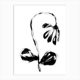 Black Flower Art Print