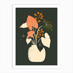 Philodendron Plant Minimalist Illustration 6 Art Print