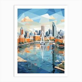 Rotterdam, Netherlands, Geometric Illustration 2 Art Print