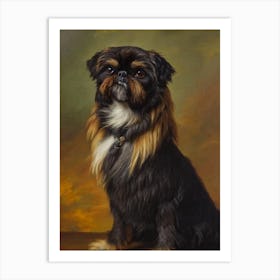 Brussels Griffon Renaissance Portrait Oil Painting Art Print