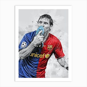 Lionel Messi Barcelona 3 Art Print