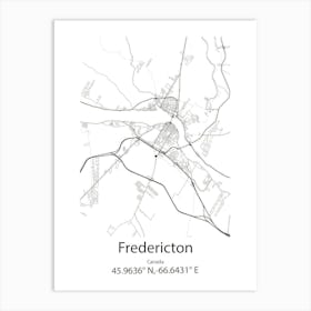 Fredericton,Canada Minimalist Map Art Print