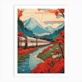 Oirase Stream, Japan Vintage Travel Art 2 Art Print