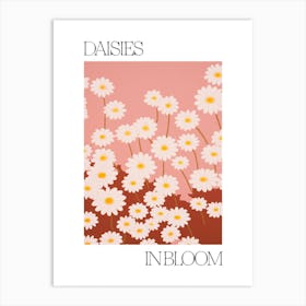 Daisies In Bloom Flowers Bold Illustration 3 Art Print