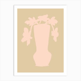 Pink Vase With Flowers Art Print