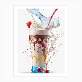 Splashing Milkshake Art Print