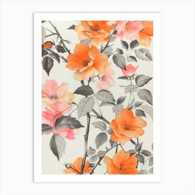 Orange Roses Art Print