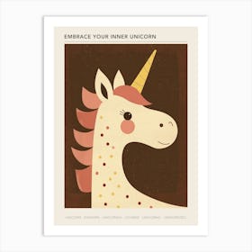 Muted Pastel Unicorn Portrait Kids Storybook 3 Poster Art Print