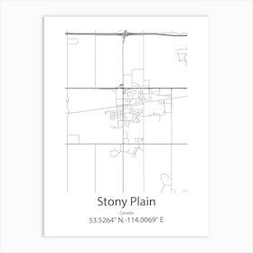 Stony Plain,Canada Minimalist Map Art Print